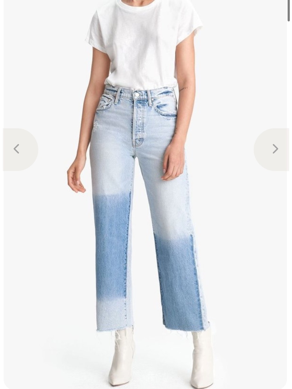 Mother Superior The Rambler Ankle Fray Jeans Two Tone Win Some Lose Some 30